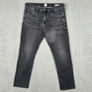 Edwin Maddox Slim Jeans Mens 31 Black Gray‎ Slim Fit Distressed Denim Pants